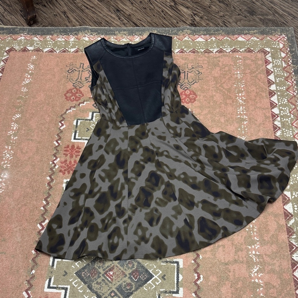 Karen Millan Stylish Black, Grey and Green Dress